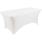 Iceberg Stretch Fabric Table Cover, 6', Blanc