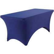 Iceberg Stretch Fabric Table Cover, 6', Bleu