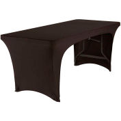 Iceberg Open-Sided Stretch Fabric Table Cover, 6', Noir