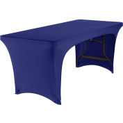 Iceberg Open-Sided Stretch Fabric Table Cover, 6', Bleu