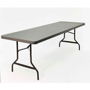 Iceberg IndestrucTable TOO™ Plastic Folding Table, 30 » x 96 », Charbon de bois