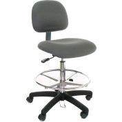 ESD tabouret avec repose-pieds - lombaires - tissu - bleu - Nylon Base