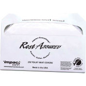 Produits d'impact Rest Assured™ Earth Green Seal 1/2 Fold Toilet St Covr,250/PK,10PK/CS-25121973
