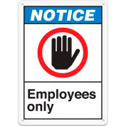 Signe d’avis - Employés seulement, Plastique - 10"H x 14"W