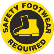 Walk On Floor Sign - Chaussures de sécurité requises, 17" Dia.