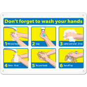 Signe d’avis - N’oubliez pas de vous laver les mains, plastique - 10"H x 7"W