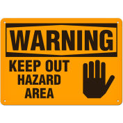 Signes avant-coureurs - Keep Out Hazard Area 14"W x 10"H, Aluminium