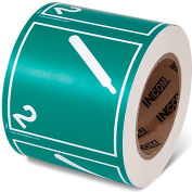 Étiquettes TMD INCOM, gaz ininflammables et non toxiques, classe 2, papier, 4 po L x 4 po l, vert, rouleau de 500