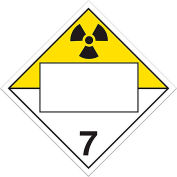 Plaque INCOM® TMD, matières radioactives, classe 7, vierge UN, vinyle, paquet de 100