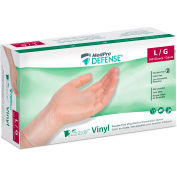 MedPro Defense® Gants d’examen médical en vinyle, sans poudre, clair, 150/box, grand