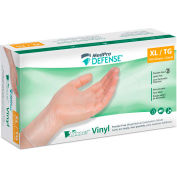 MedPro Defense® Vinyl Medical Examination Gloves, Powder-Free, Clear, 150/Box, X-Large