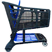 IPT™ Inc Grand chariot d’achat en plastique, noir et bleu, capacité de 350 lb