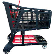 IPT™ Inc Grand chariot d’achat en plastique, noir et rouge, capacité de 350 lb