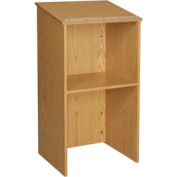 Stand Up Podium / Lectern - 24"W x 19-1 / 4"D x 45-7 / 8"H Natural Oak