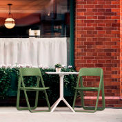 Siesta Dream 3 Piece Outdoor Bistro Set, 23-5/8"W x 29-1/2"H Table, White Table & Green Chairs