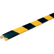 Knuffi 90-Degree Shelf Bumper Guard, Type E, 196-3/4"L x 1"W x 1"H, Black & Yellow, 60-6740