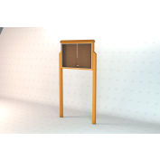 Frog Furnishings Large Message Center, Recycled Plastic, One Side, Two Posts, Cedar, 51"W x 36"H