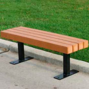 Frog Furnishings Recycled Plastic 4 ft. Trailside Bench, Cedar Bench/Black Frame