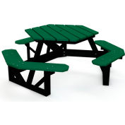 Global Industrial™ 6 ft. Recycled Plastic Hexagon Picnic Table with Black Frame - Green