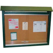 Frog Furnishings Small Message Center, Recycled Plastic, One Side, No Posts, Green, 26"W x 20"H