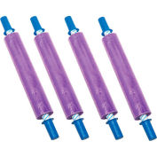 Goodwrappers® Pellicule étirable avec poignée à cordon rallongé, soufflée, calibre 80, 20 po de largeur x 1000 pi L, teinte violette, qté par paquet : 4