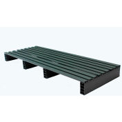 JiFram Rackable & Stackable Extruded Open Deck Pallet, Plastique, 2 voies, 48 « x18 », 1500 Lb Stat Cap, Noir