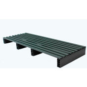 JiFram Rackable & Stackable Extruded Open Deck Pallet, Plastique, 2 voies, 48 « x18 », 1500 Lb Stat Cap, Noir