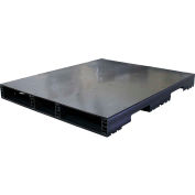 Jifram Stackable Closed Deck Pallet, Plastic, 4-Way, 48" x 40", 1500 Lb Stat Cap, Gray, Black