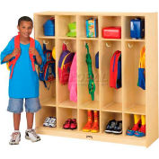 Jonti-Craft® Kid Coat Locker, 5 Wide, 48"W x 15"D x 50-1/2"H, Birch Plywood