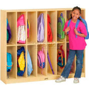 Jonti-Craft® Twin Trim Kid Locker, 8 largeur, 60"L x 15"P x 50-1/2"H, contreplaqué bouleau