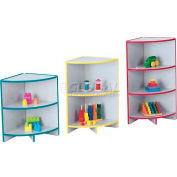 Jonti-Craft® KYDZCURVES®, coin rangement, 16" W x 15 « D x 24-1/2 » H, gris de stratifié, bord jaune