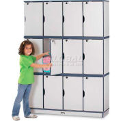Jonti-Craft® Lockable Lockers, Triple Stack, 48-1/2"Wx15"Dx67"H, Gray Laminate, Black Edge