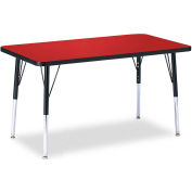 Berries® Rectangle Table d’activité, W 24" x 36" L x 24-31 « H, Classic Red