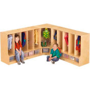 Jonti-Craft® Toddler Corner Coat Locker w/Clear Tray, 24"W x 17-1/2"D x 35"H, Birch Plywood