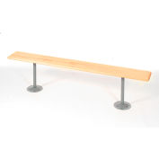 Banc de vestiaire industriel™ mondial, bois franc avec pieds de piédestal en tube d’acier, 60 x 9-1/2 x 17