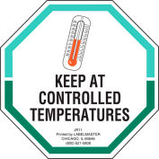 Étiquettes LabelMaster® avec impression « Conserver à températures contrôlées », 3 L x 3"W, blanc, rouleau de 500