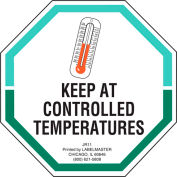 Étiquettes LabelMaster® avec impression « Conserver à températures contrôlées », 3 L x 3"W, blanc, rouleau de 500