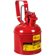 Bidon de sécurité Justrite® Type I pour liquides inflammables, acier, capacité de 0,25 gallons, rouge