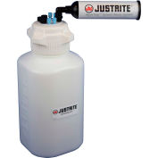 Justrite 12810 VaporTrap™ Carboy With Filter Kit, HDPE, 13.5-Liter, 7 Ports