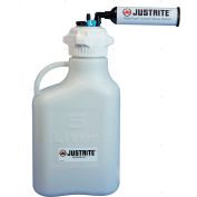 Justrite 12821 VaporTrap™ Carboy With Filter, HDPE, 20-Liter, 8 Ports