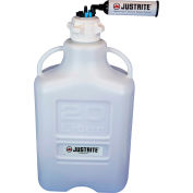 Justrite 12823 VaporTrap™ Carboy With Filter, HDPE, 20-Liter, 8 Ports