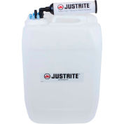 Justrite 12841 VaporTrap™ UN/DOT Carboy With Filter Kit, HDPE, 20-Liter, 7 Ports