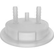 Justrite 12875 Molded Adapter for Carboy Cap, Two 1/4" Hose Barbs and Vent
