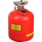 Bidon de vidange Justrite® pour élimination des liquides, polyéthylène, capacité de 5 gallons, rouge