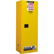 Armoire inflammable Justrite®, porte simple à fermeture automatique, capuchon de 22 gallons, 23-1/4 po L x 18 po P x 65 po H