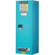 Justrite 22 Gallon 1 Door, Self-Close, Slimline, Acid Cabinet, 23-1/4"W x 18"D x 65"H, Blue