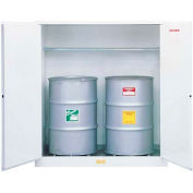 Justrite® tambour Cabinet 110 GAL capacité verticale manuelle étroite acide corrosif W / galets de tambour