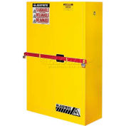Justrite 45 Gallon 2 Door, Self-Close, High Security Pesticide Cabinet, 43"W x 18"D x 65"H, Green