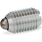 J.W. Winco GN615,1 Spring Plungers, SS, Nose Pin, Slot, High Spring, 0,18 » Plunger Dia, Slvr, 0,75"L