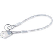 J.W. Winco GN111.2 Retaining Cables, SS, 1 Key Ring and Mounting Tab, 5.91"L, 0.55" Key Ring Dia.